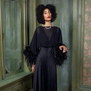 NWT (SOLD OUT) 30s Bias Gown - Black Silk